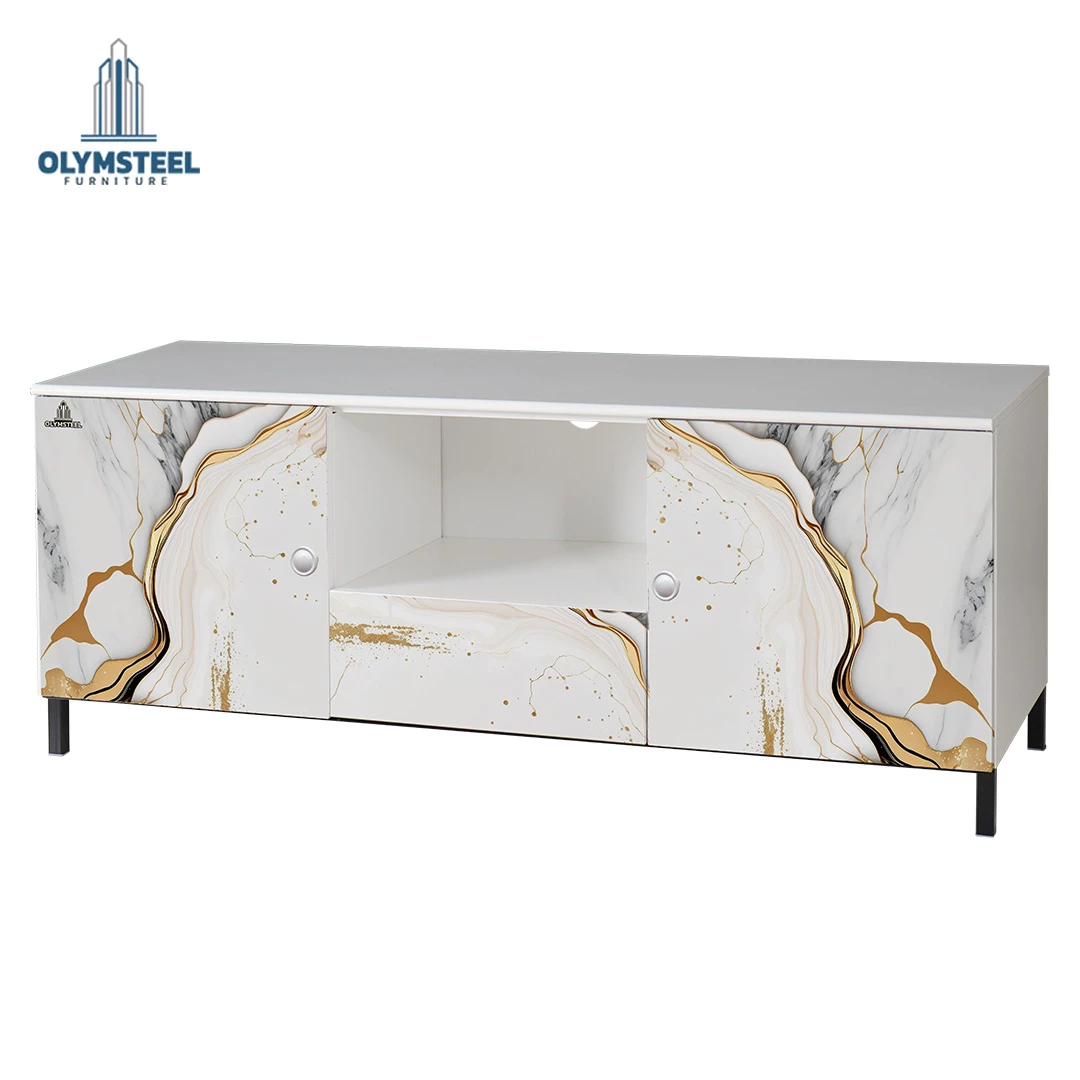 AVR Marble 01 - Meja Rak TV Besi - Rak Televisi