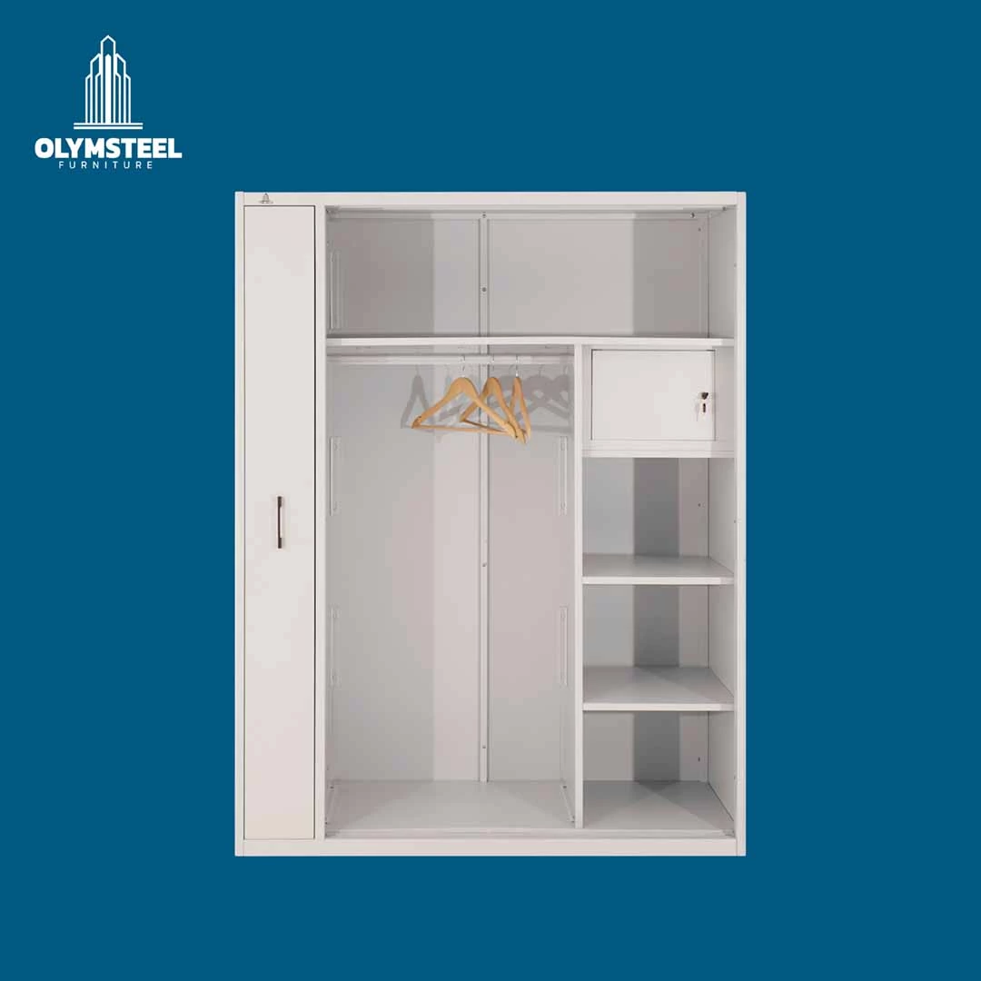 OSWS RH ALBA - Lemari Hijab Sliding Besi - Lemari Pintu Geser Full Body Mirror Modern Minimalis