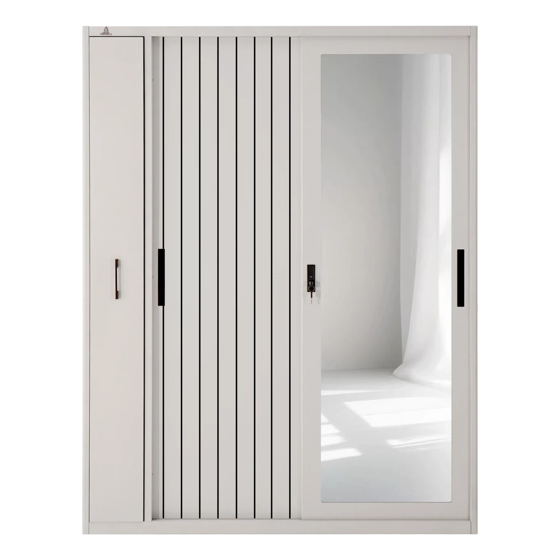 OSWS RH FREYA - Lemari Hijab Sliding Besi - Lemari Pintu Geser Full Body Mirror Modern Minimalis