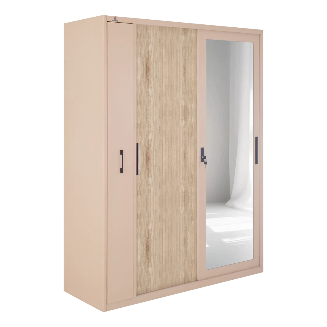 OSWS RH SONOMA - Lemari Hijab Sliding Besi - Lemari Pintu Geser Full Body Mirror Modern Minimalis