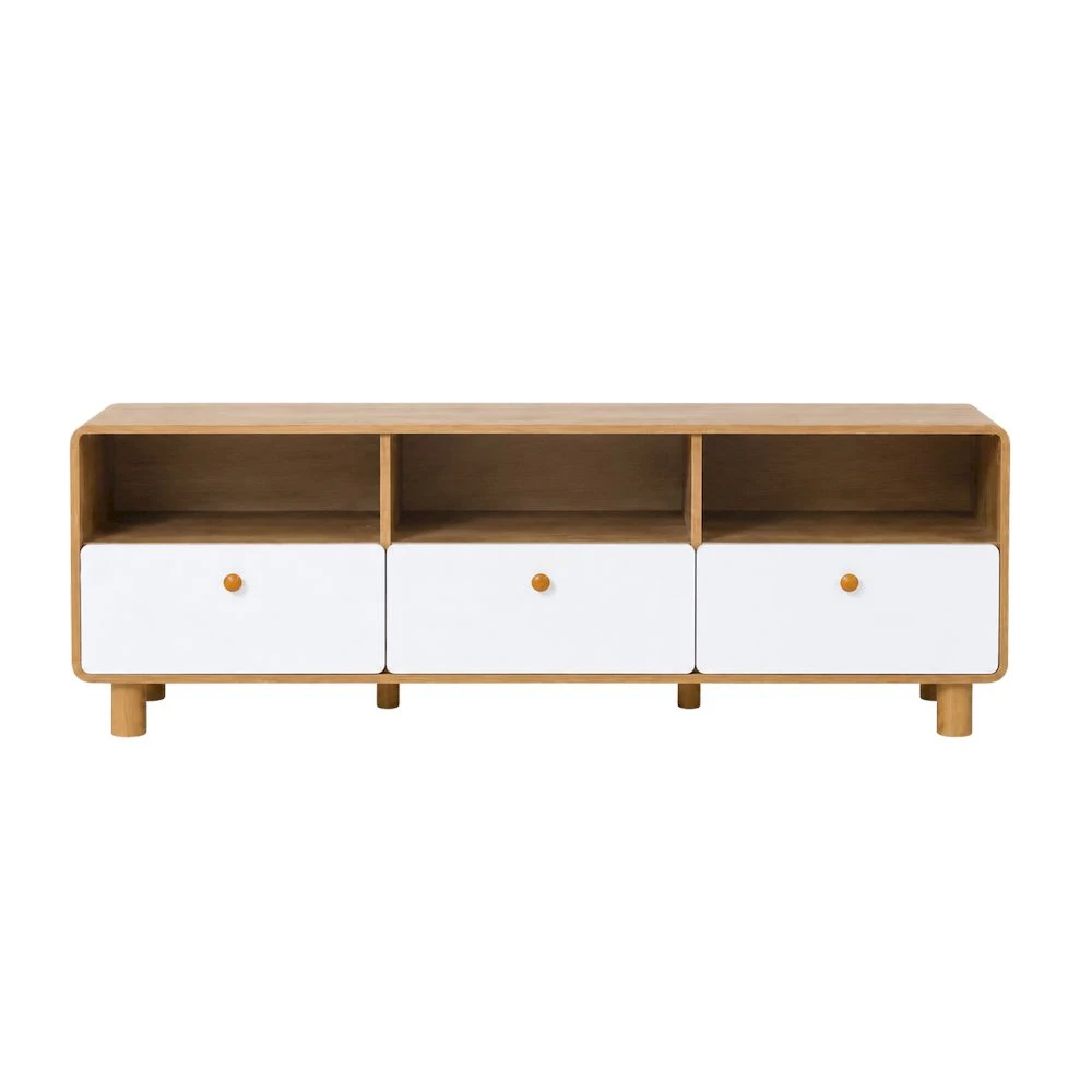 MORE GOBI RTV Rak TV Minimalis - Meja TV Kayu Modern Multifungsi Govina Oak White