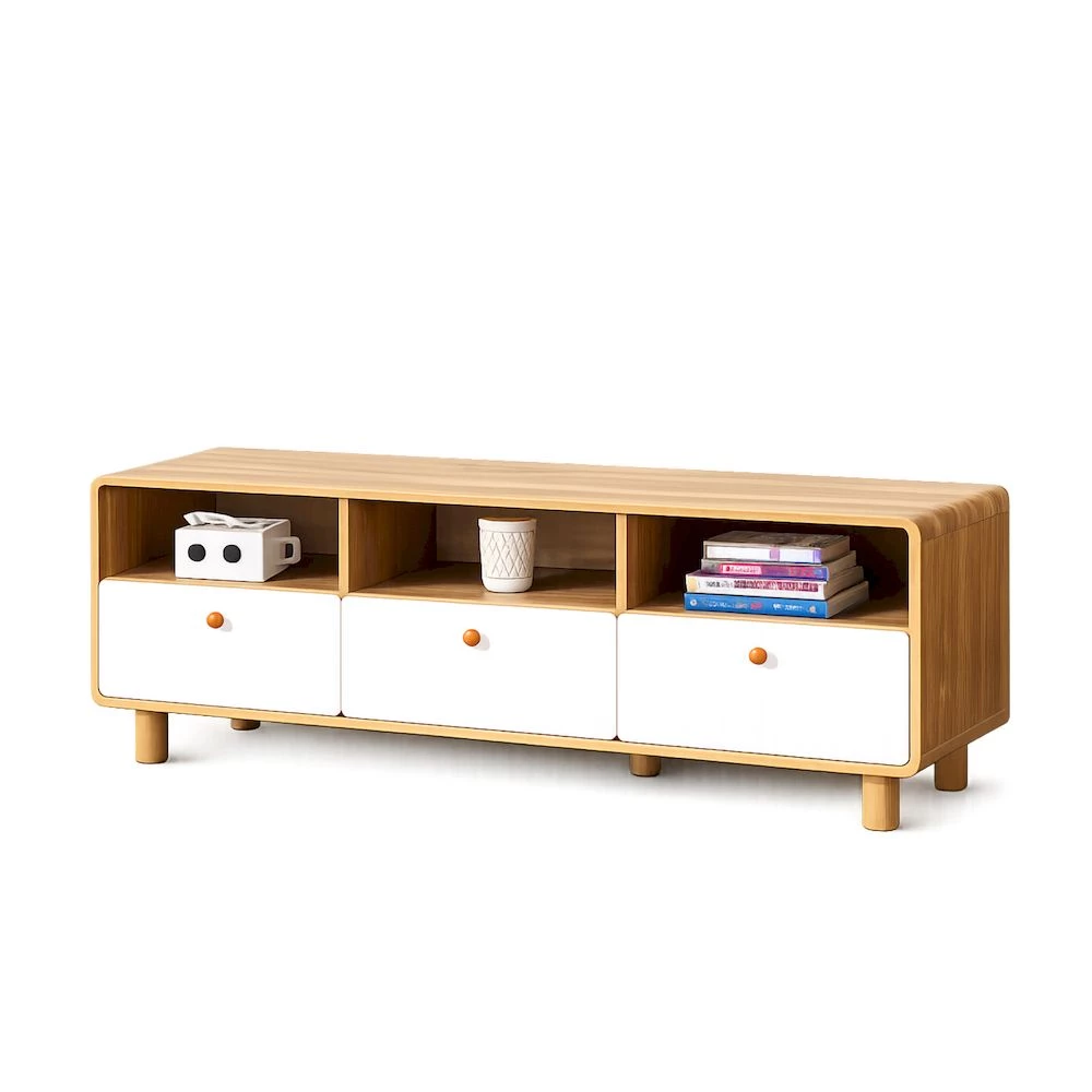 MORE GOBI RTV Rak TV Minimalis - Meja TV Kayu Modern Multifungsi Govina Oak White