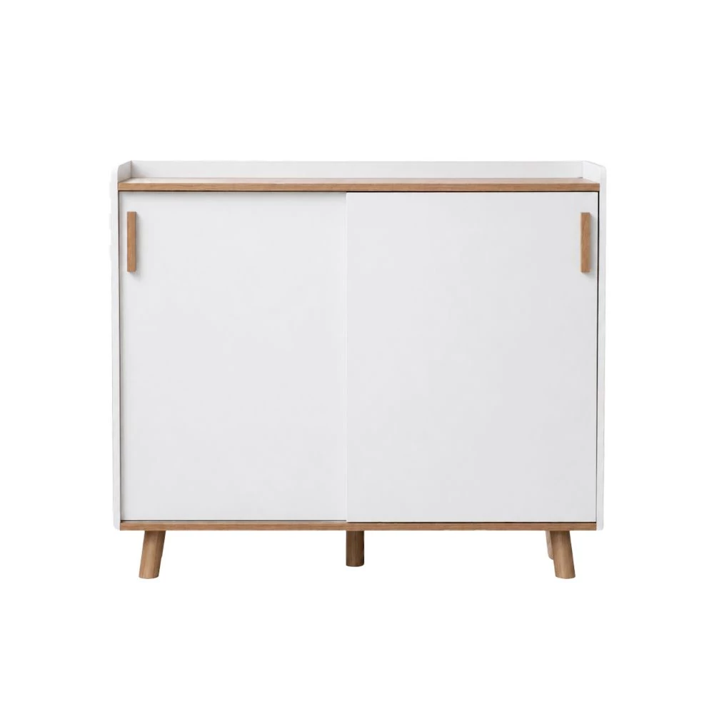 SORA Credenza 120 Minimalis Modern - Lemari Credenza Serbaguna Motif Kayu Alpha Oak