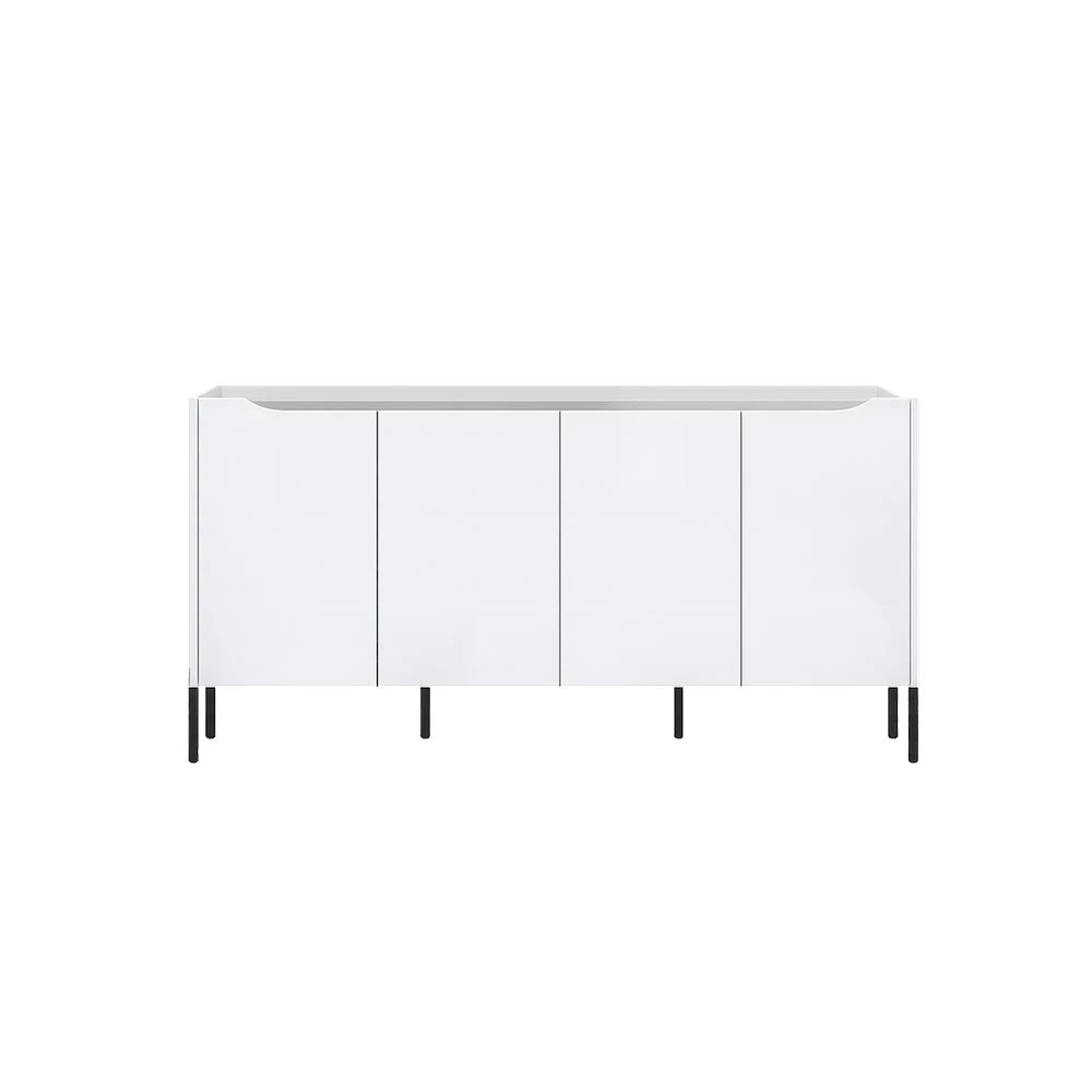 ECHO Credenza 160 Minimalis Modern - Lemari Buffet High Gloss Kaki Besi Dark Walnut Premium