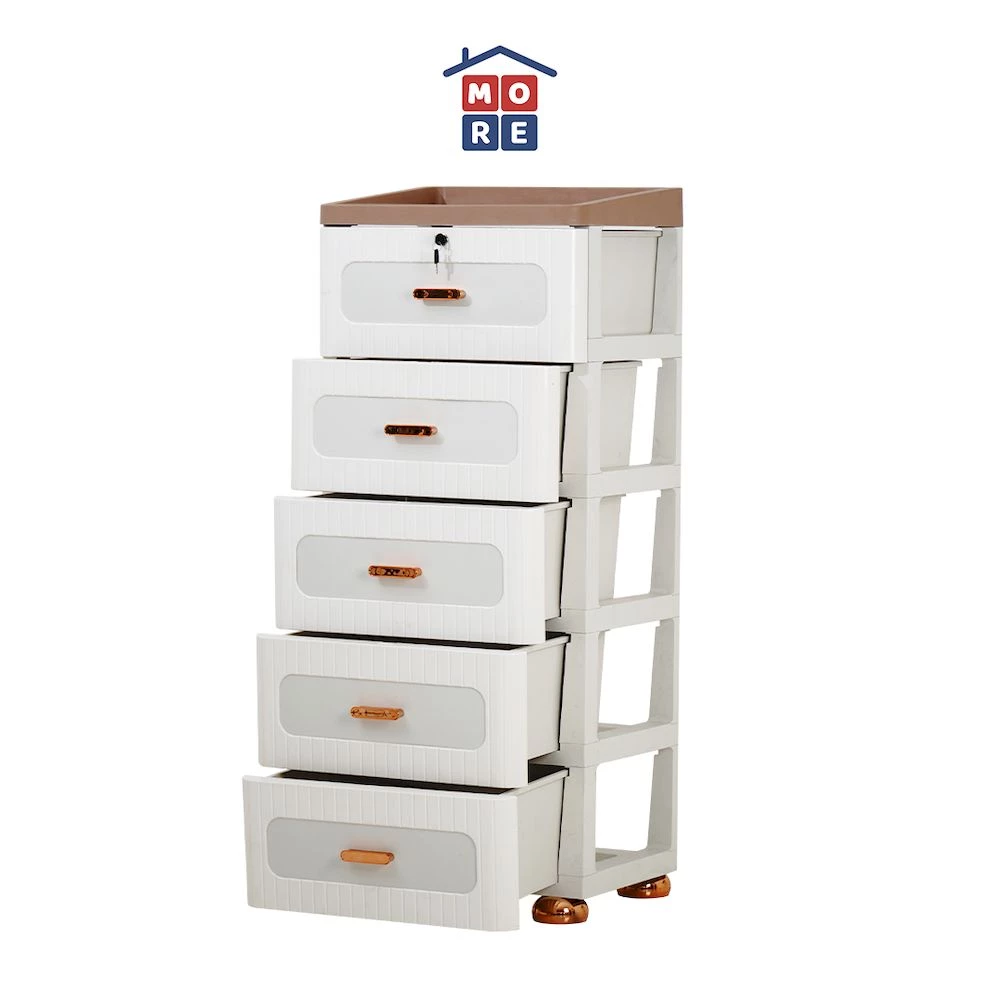RIN Lemari Laci Plastik Minimalis 4 & 5 Susun - Drawer Multifungsi Anti Air Anti Rayap
