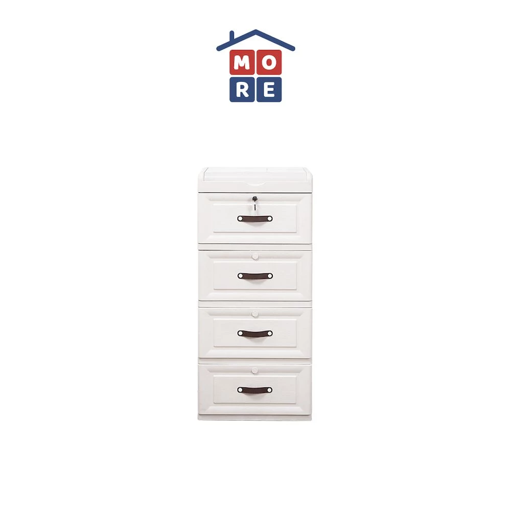 MIO Drawer Storage 4 & 5 Susun - Lemari Laci Plastik Minimalis Multifungsi dengan Roda