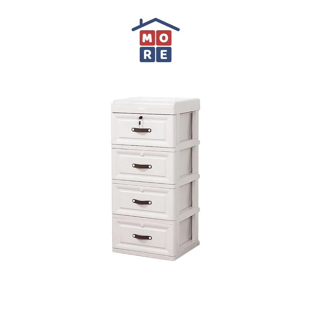 MIO Drawer Storage 4 & 5 Susun - Lemari Laci Plastik Minimalis Multifungsi dengan Roda