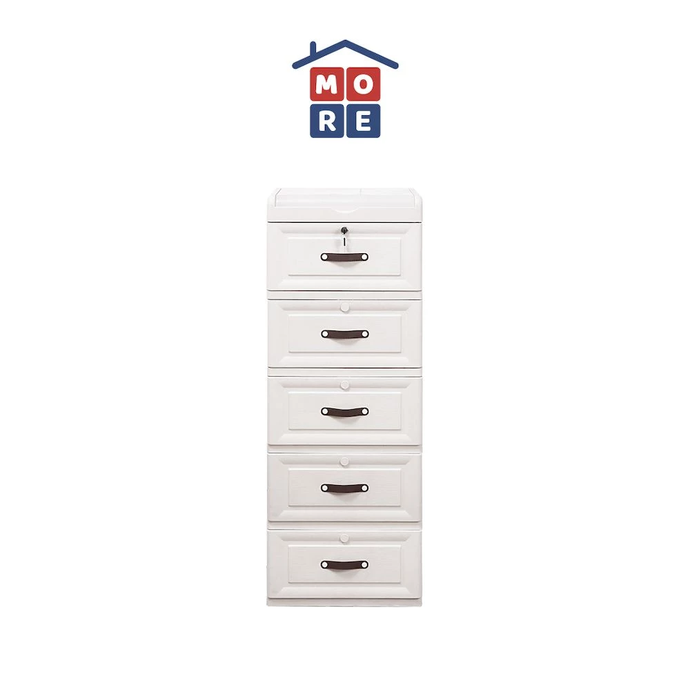 MIO Drawer Storage 4 & 5 Susun - Lemari Laci Plastik Minimalis Multifungsi dengan Roda