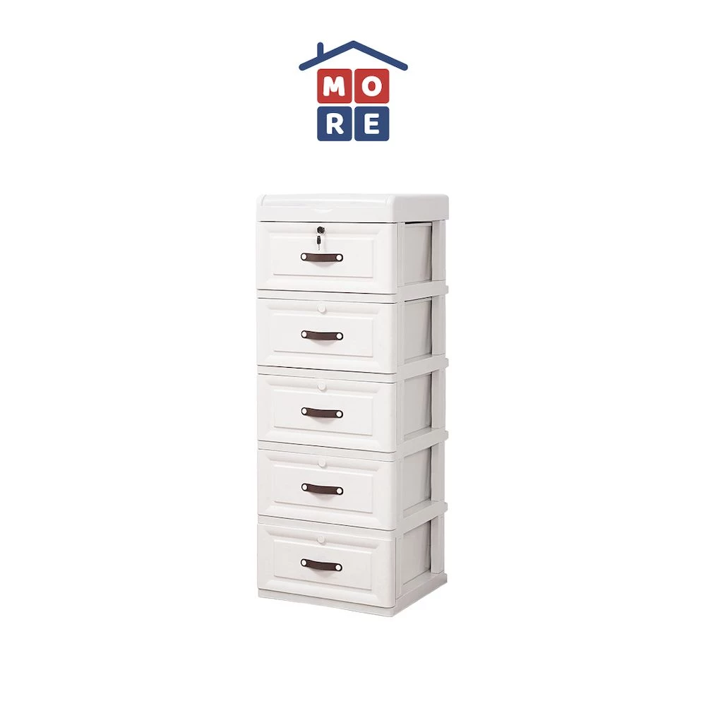 MIO Drawer Storage 4 & 5 Susun - Lemari Laci Plastik Minimalis Multifungsi dengan Roda