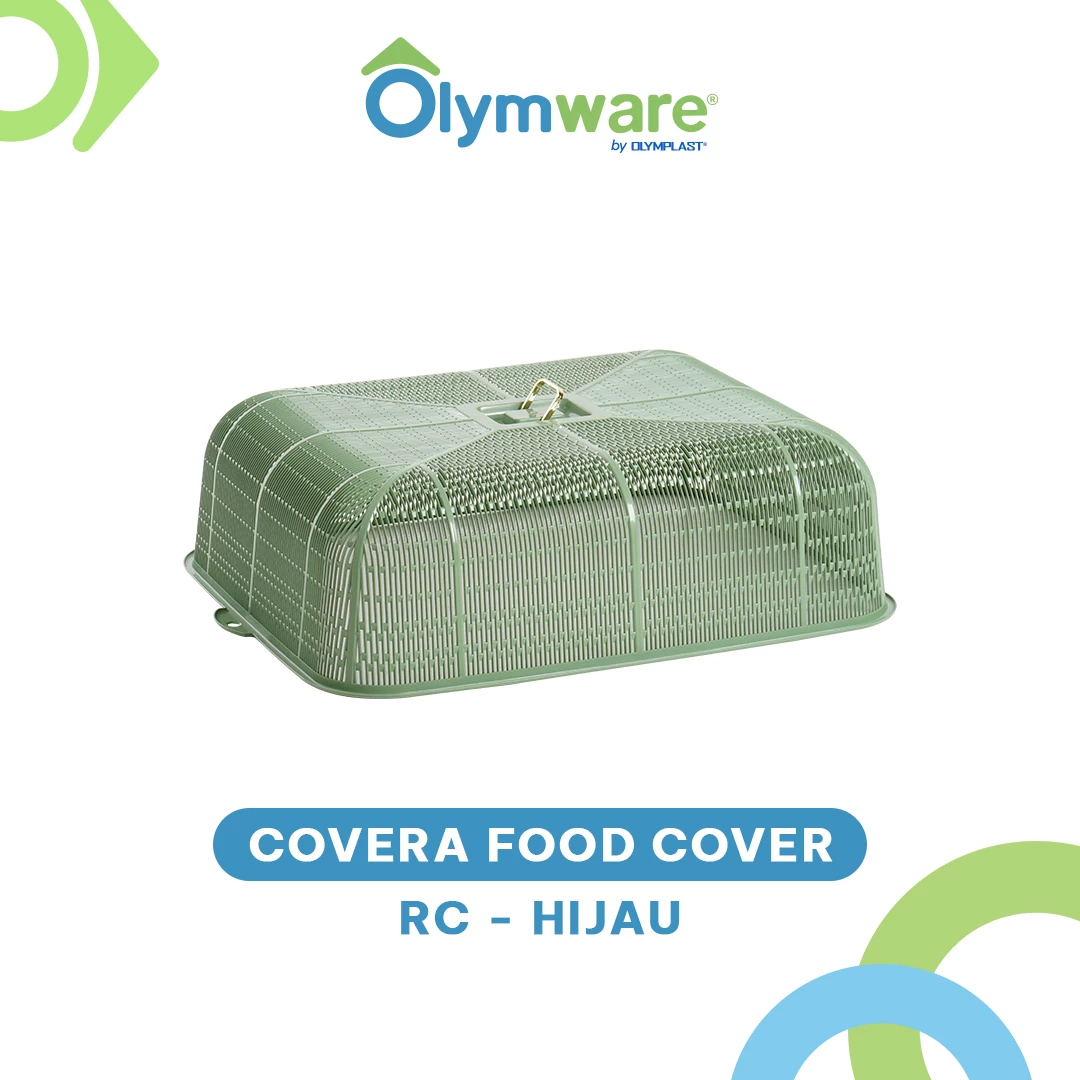 Covera Food Cover - Tudung Saji Bulat & Kotak Besar - Penutup Makanan Plastik Modern Handle Chrome