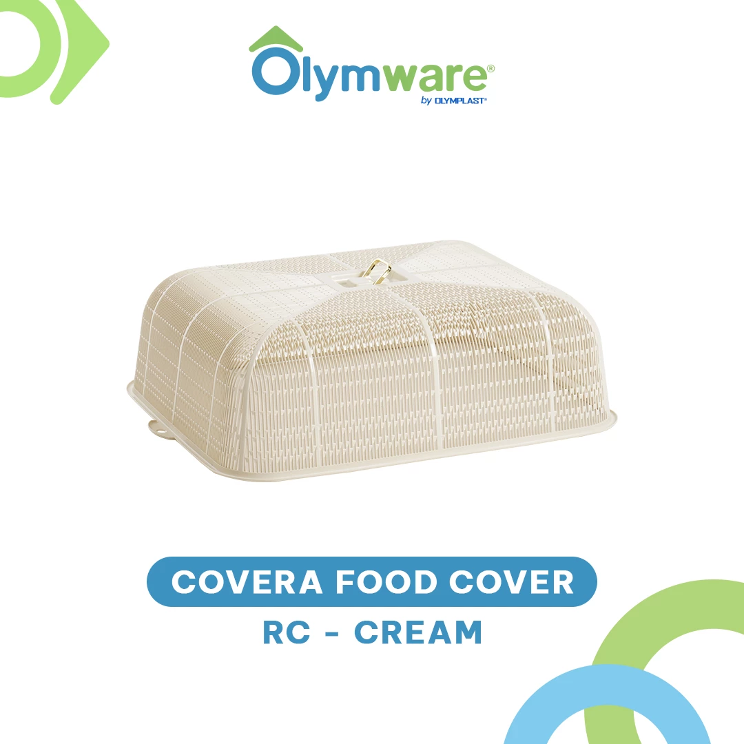 Covera Food Cover - Tudung Saji Bulat & Kotak Besar - Penutup Makanan Plastik Modern Handle Chrome