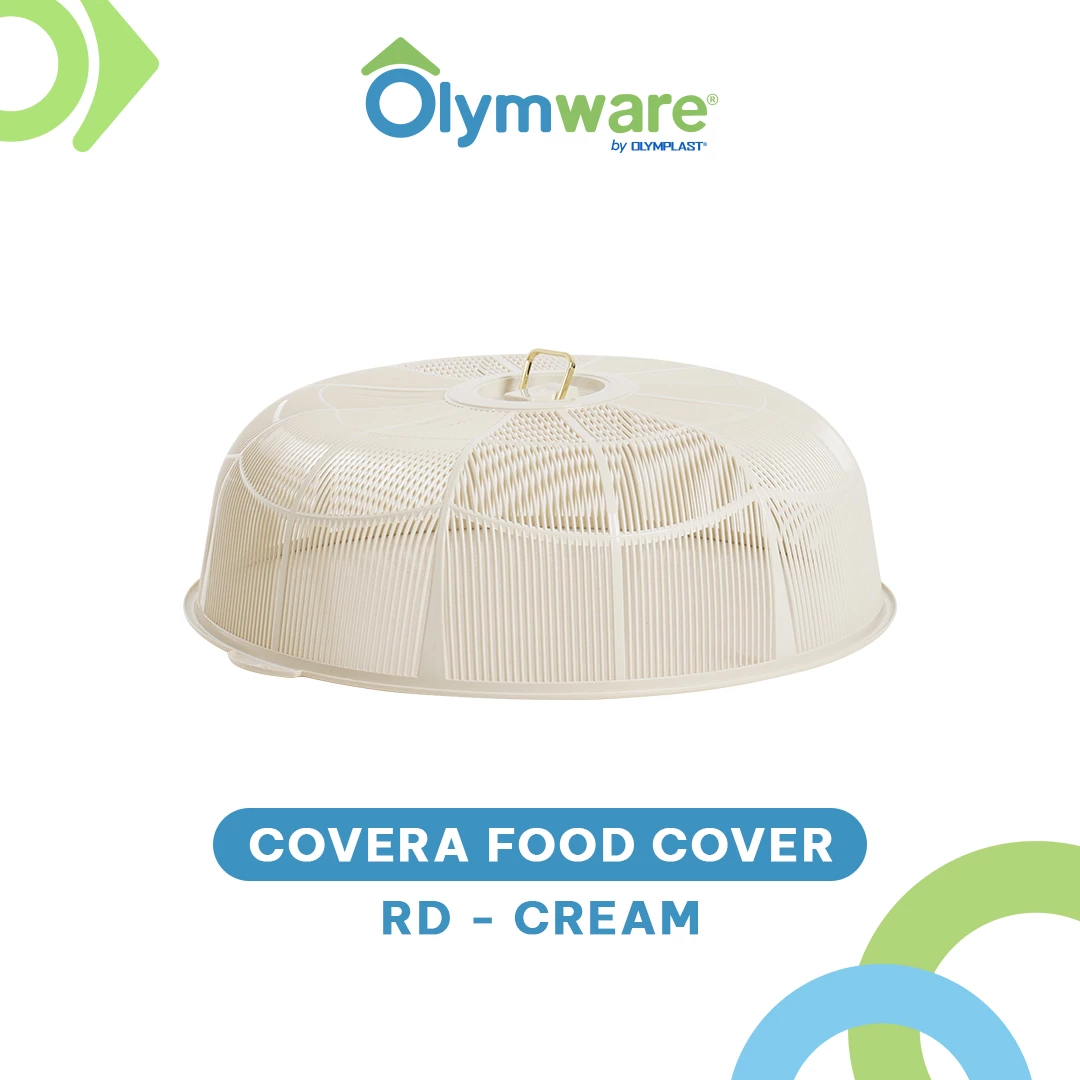 Covera Food Cover - Tudung Saji Bulat & Kotak Besar - Penutup Makanan Plastik Modern Handle Chrome