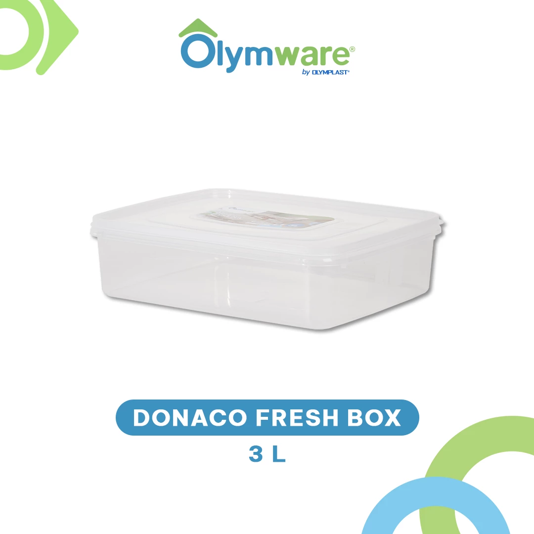Donaco Fresh Box - Food Container Bening - Wadah Makanan Kedap Udara - Stackable Freezer Safe