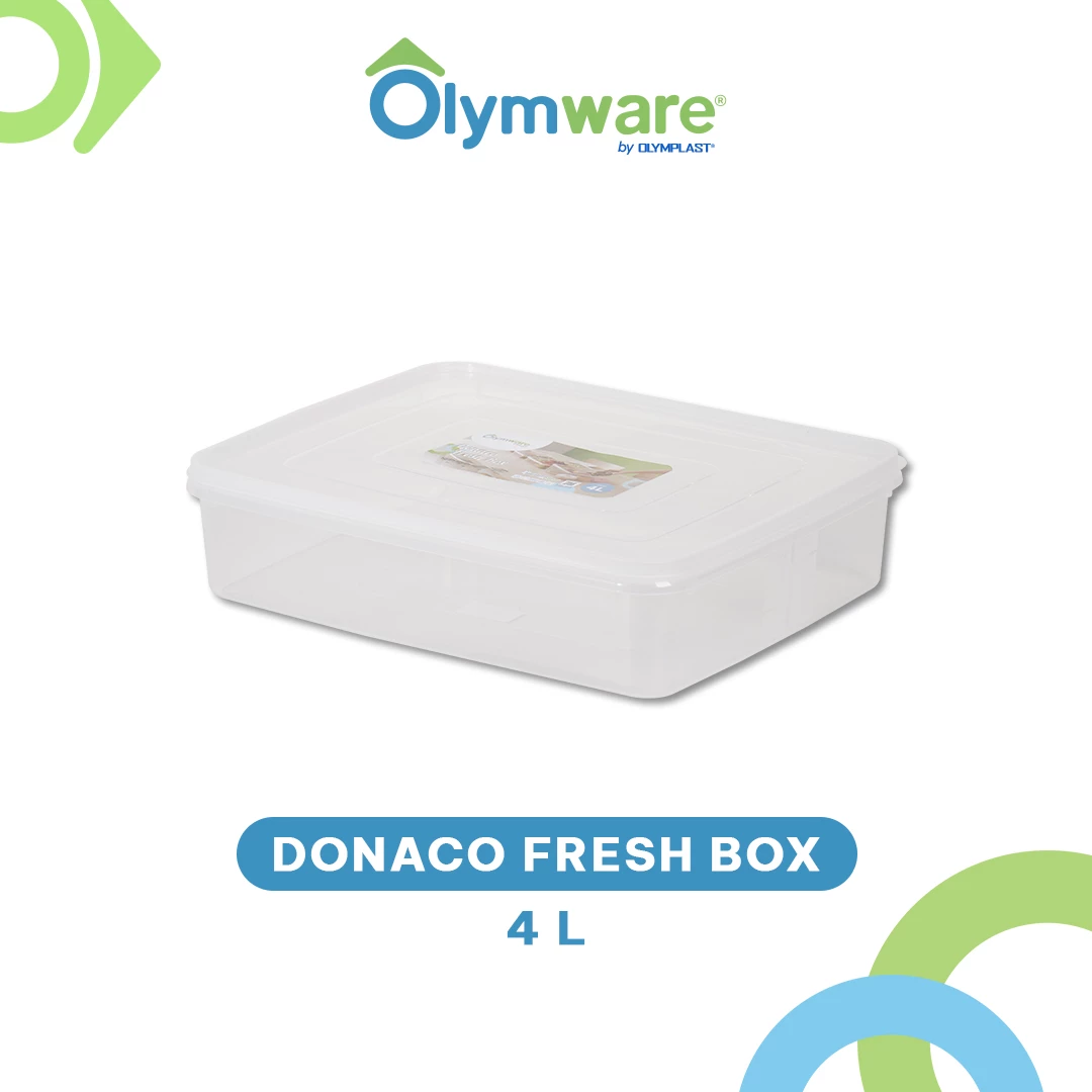 Donaco Fresh Box - Food Container Bening - Wadah Makanan Kedap Udara - Stackable Freezer Safe