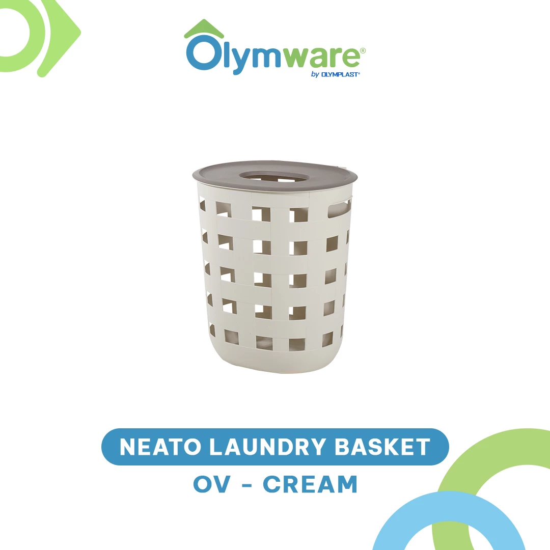 Neato Laundry Basket OV RC - Keranjang Laundry Tutup - Keranjang Baju Kotor Plastik Besar