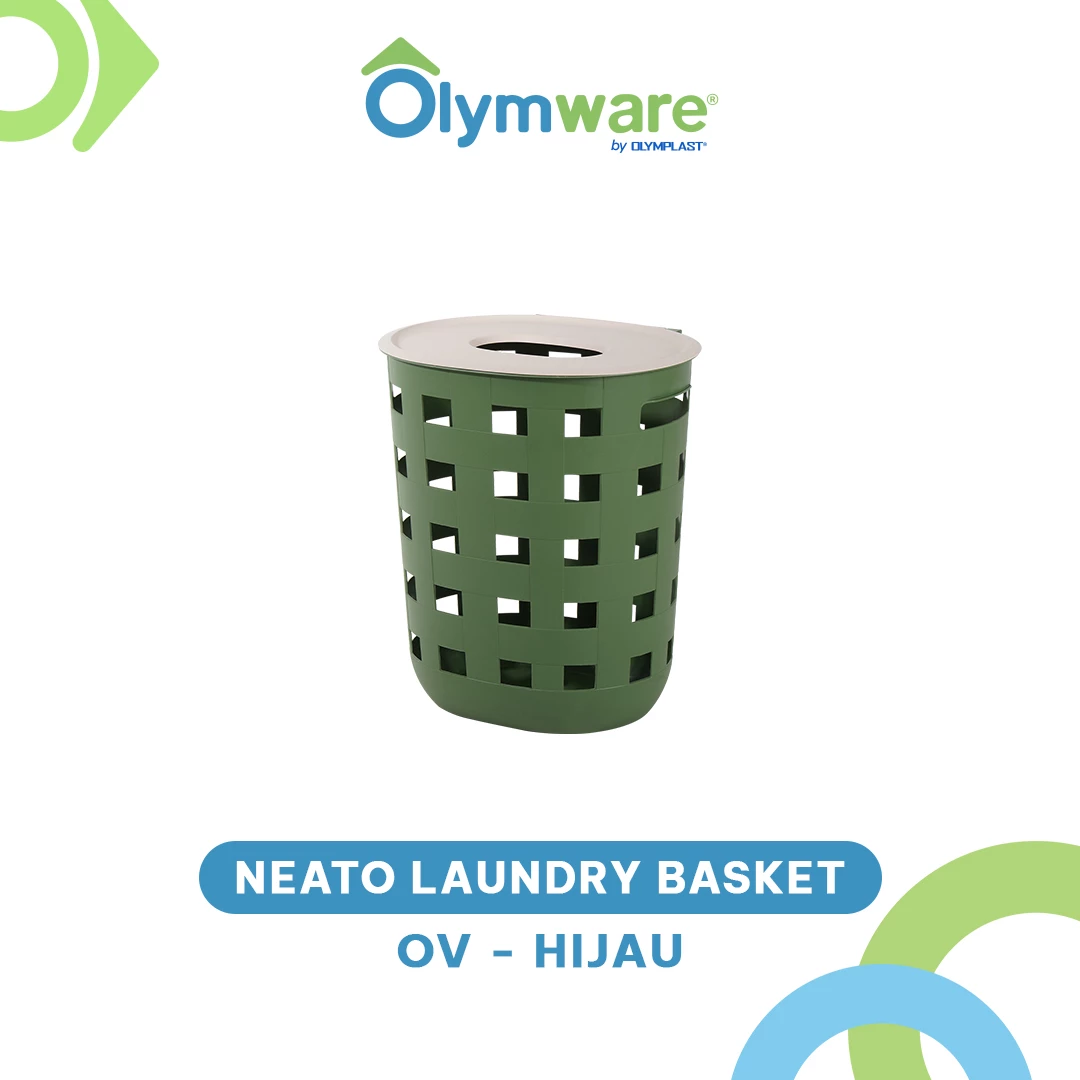 Neato Laundry Basket OV RC - Keranjang Laundry Tutup - Keranjang Baju Kotor Plastik Besar