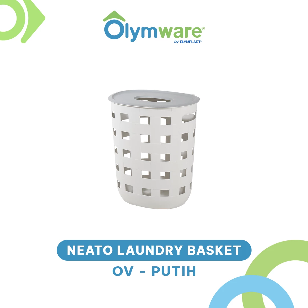 Neato Laundry Basket OV RC - Keranjang Laundry Tutup - Keranjang Baju Kotor Plastik Besar