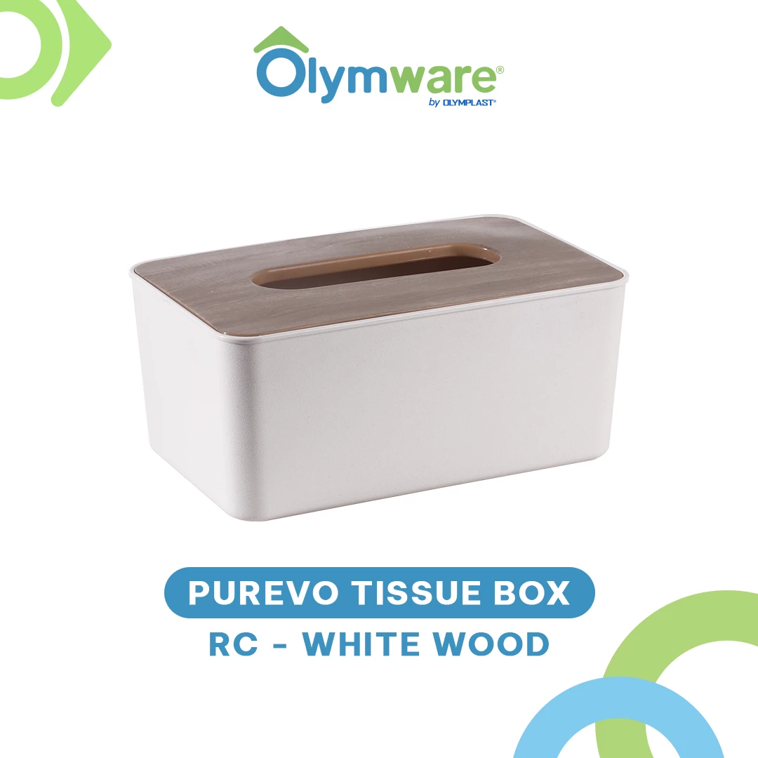 Purevo Tissue Box - Tempat Tisu Kotak Panjang Bulat Bening Plastik - Wadah Tisu Minimalis