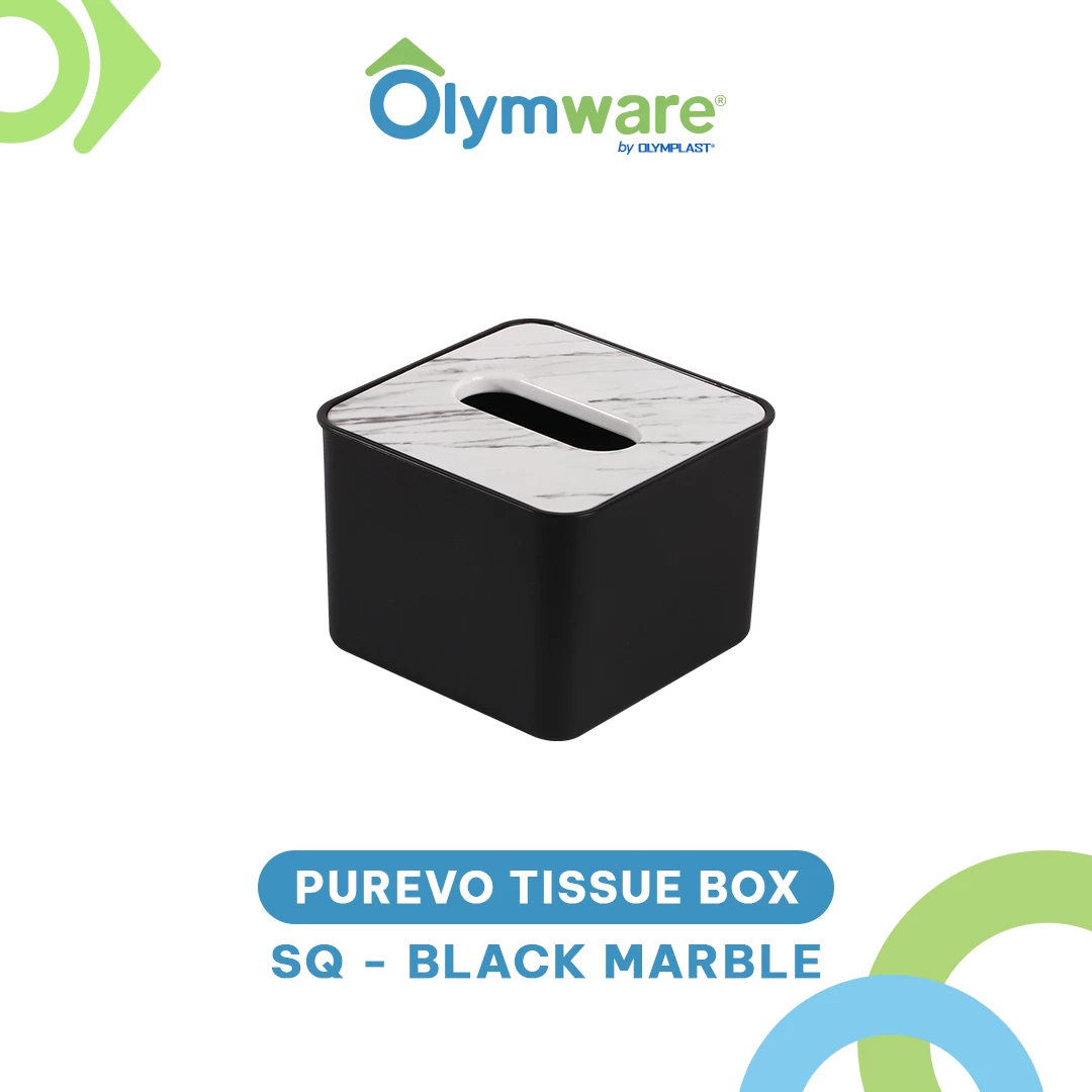 Purevo Tissue Box - Tempat Tisu Kotak Panjang Bulat Bening Plastik - Wadah Tisu Minimalis