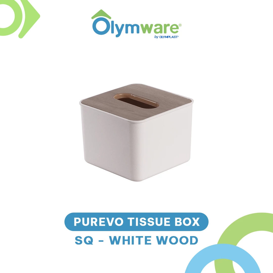 Purevo Tissue Box - Tempat Tisu Kotak Panjang Bulat Bening Plastik - Wadah Tisu Minimalis