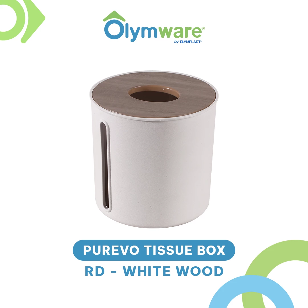 Purevo Tissue Box - Tempat Tisu Kotak Panjang Bulat Bening Plastik - Wadah Tisu Minimalis