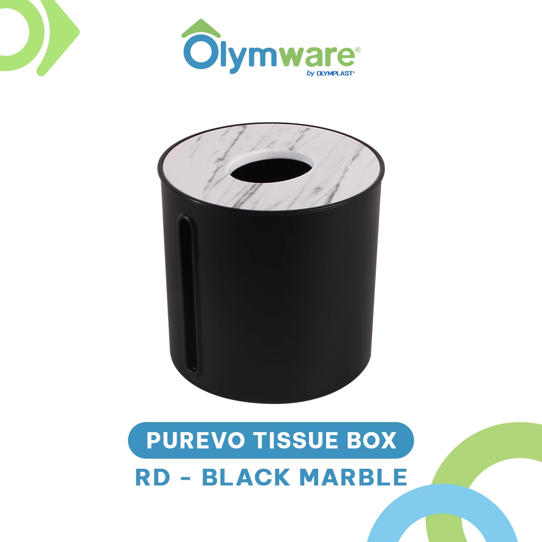 Purevo Tissue Box - Tempat Tisu Kotak Panjang Bulat Bening Plastik - Wadah Tisu Minimalis