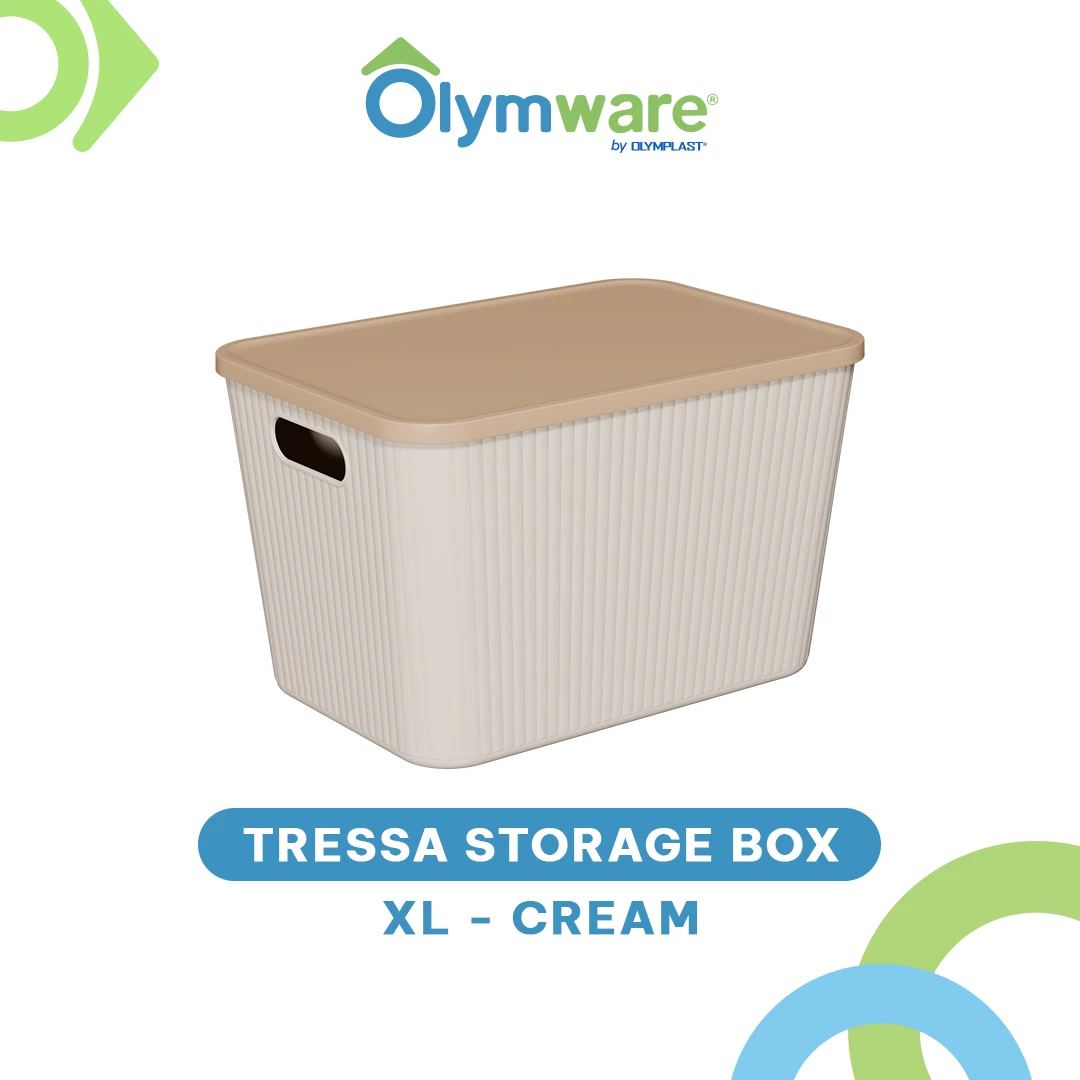 Tressa Storage Box XS S M L XL - Kotak Penyimpanan Plastik Motif Kayu Organizer Tutup Estetik