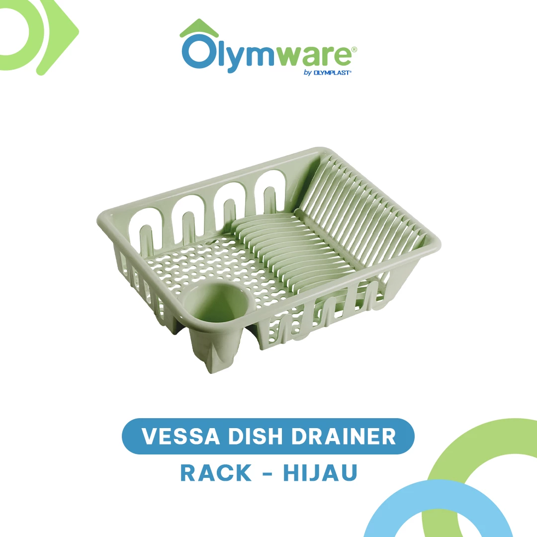 Vessa Dish Drainer Set & Rack - Rak Piring Plastik - Tray Pembuangan - Tempat Tiris Piring Minimalis