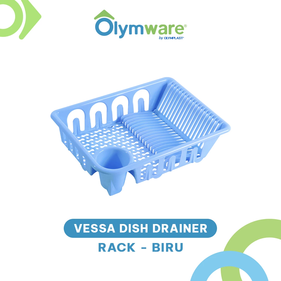 Vessa Dish Drainer Set & Rack - Rak Piring Plastik - Tray Pembuangan - Tempat Tiris Piring Minimalis