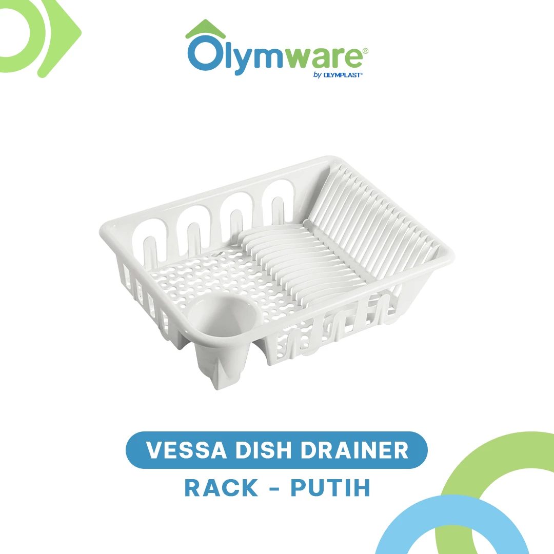 Vessa Dish Drainer Set & Rack - Rak Piring Plastik - Tray Pembuangan - Tempat Tiris Piring Minimalis