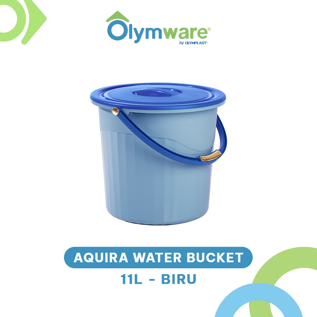 Aquira Water Bucket - Ember Plastik Handle Chrome - Ember Air Kuat Modern Rumah Tangga