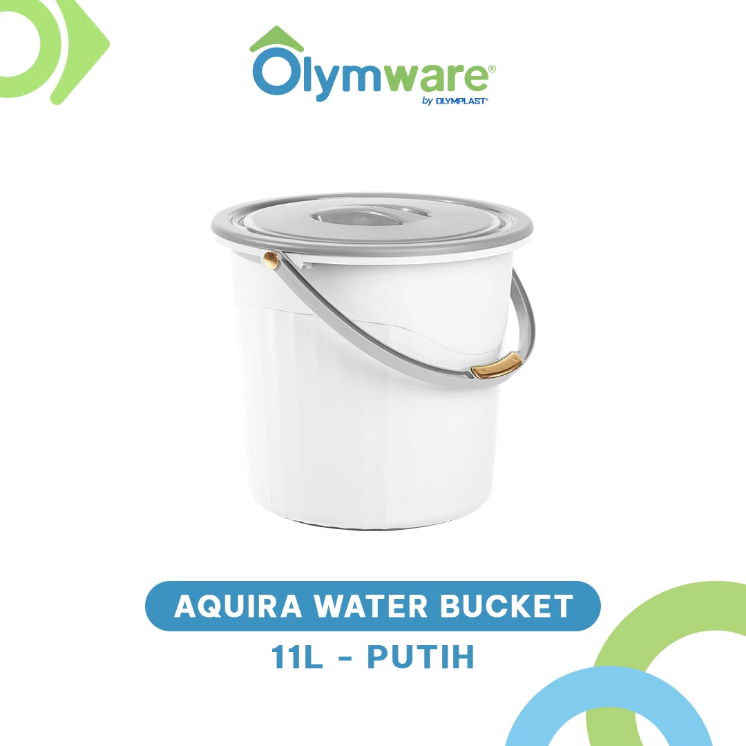 Aquira Water Bucket - Ember Plastik Handle Chrome - Ember Air Kuat Modern Rumah Tangga
