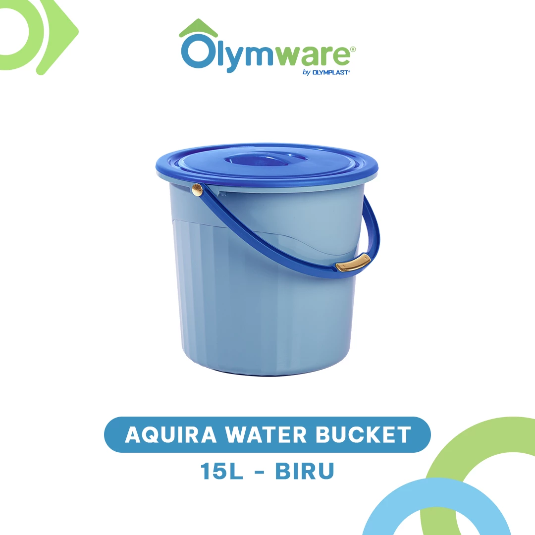 Aquira Water Bucket - Ember Plastik Handle Chrome - Ember Air Kuat Modern Rumah Tangga