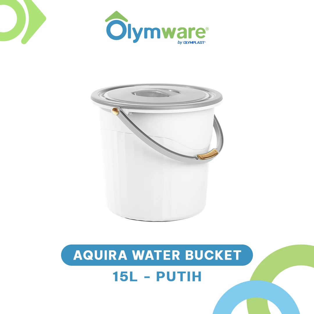 Aquira Water Bucket - Ember Plastik Handle Chrome - Ember Air Kuat Modern Rumah Tangga