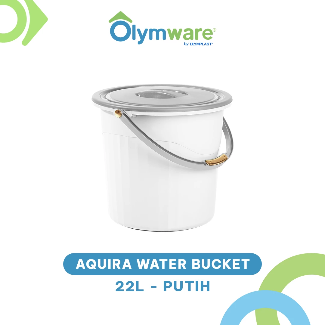Aquira Water Bucket - Ember Plastik Handle Chrome - Ember Air Kuat Modern Rumah Tangga