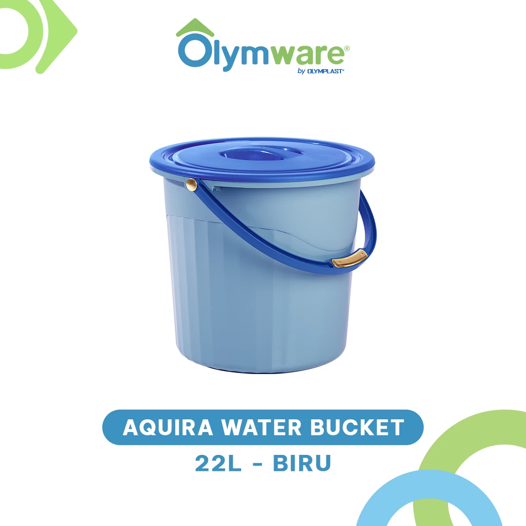 Aquira Water Bucket - Ember Plastik Handle Chrome - Ember Air Kuat Modern Rumah Tangga