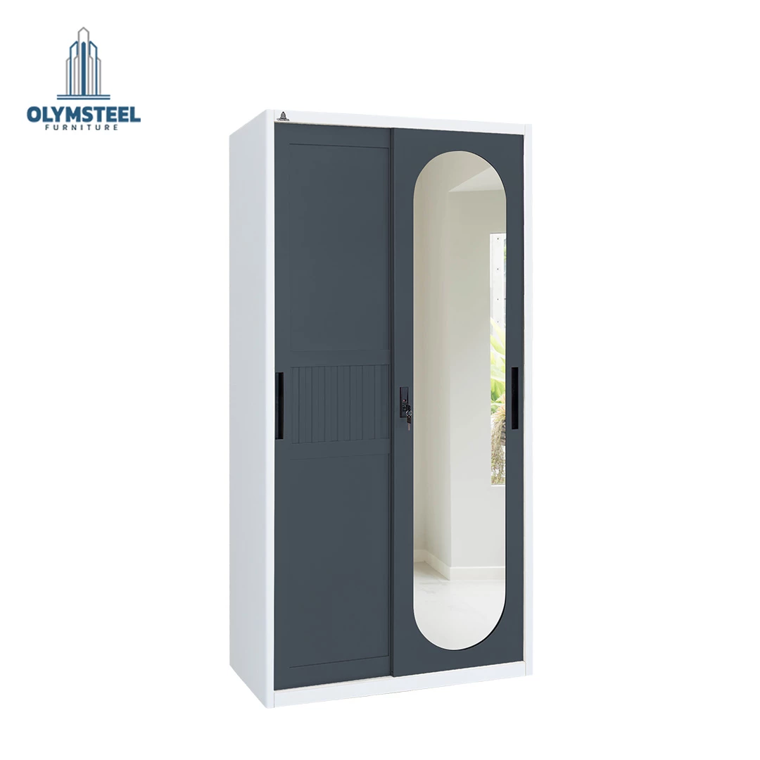 OSWS 90 Vior Lemari Embos Pakaian Besi Sliding 2 Pintu