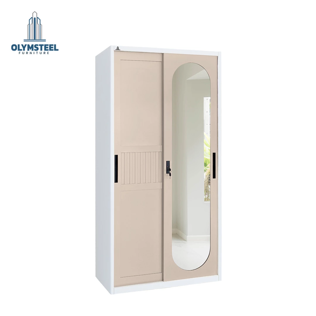 OSWS 90 Vior Lemari Embos Pakaian Besi Sliding 2 Pintu