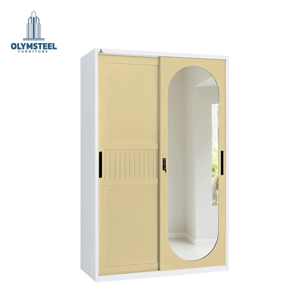 OSWS 90 Vior Lemari Embos Pakaian Besi Sliding 2 Pintu