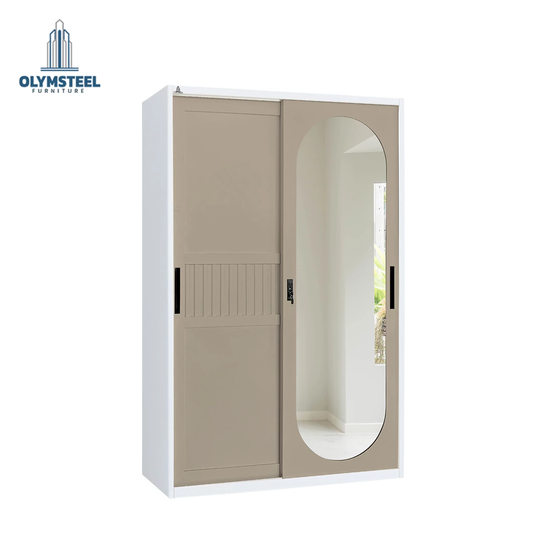 OSWS 90 Vior Lemari Embos Pakaian Besi Sliding 2 Pintu