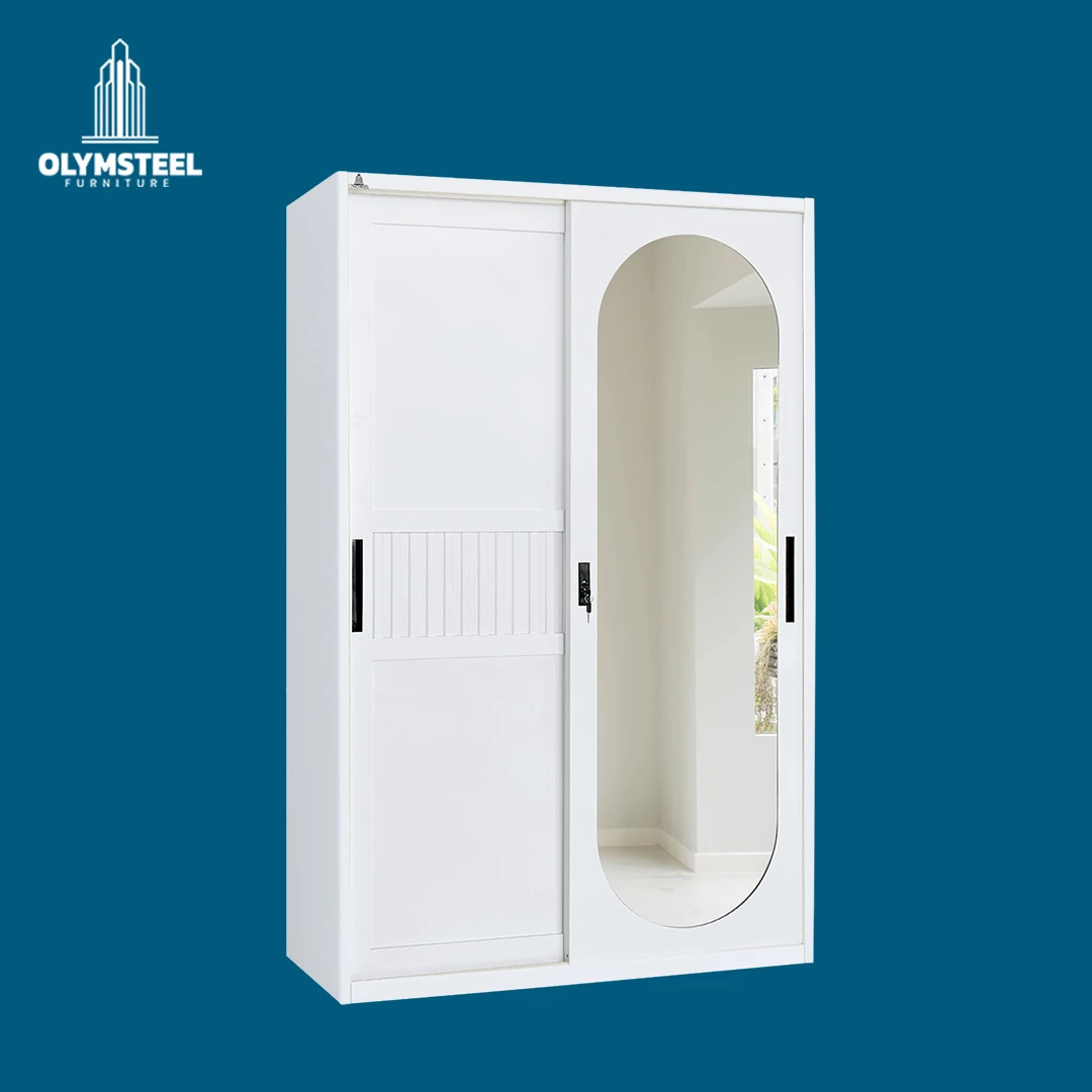 OSWS 120 Vior Lemari Embos Pakaian Besi Sliding 2 Pintu