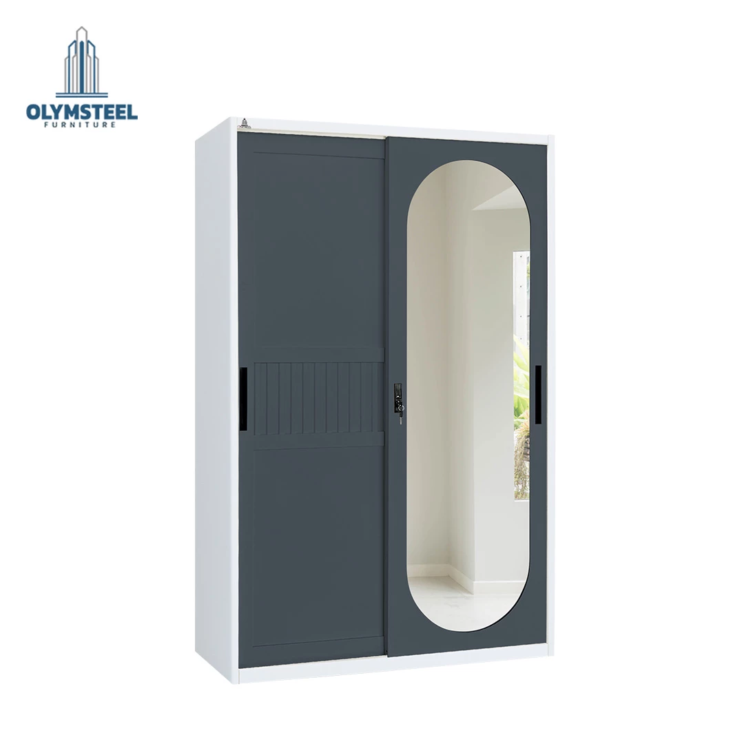 OSWS 120 Vior Lemari Embos Pakaian Besi Sliding 2 Pintu