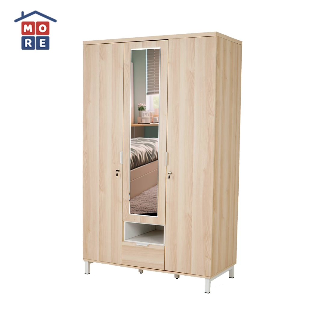 WD IRON 3 - Lemari Pakaian 3 Pintu Kaki Besi