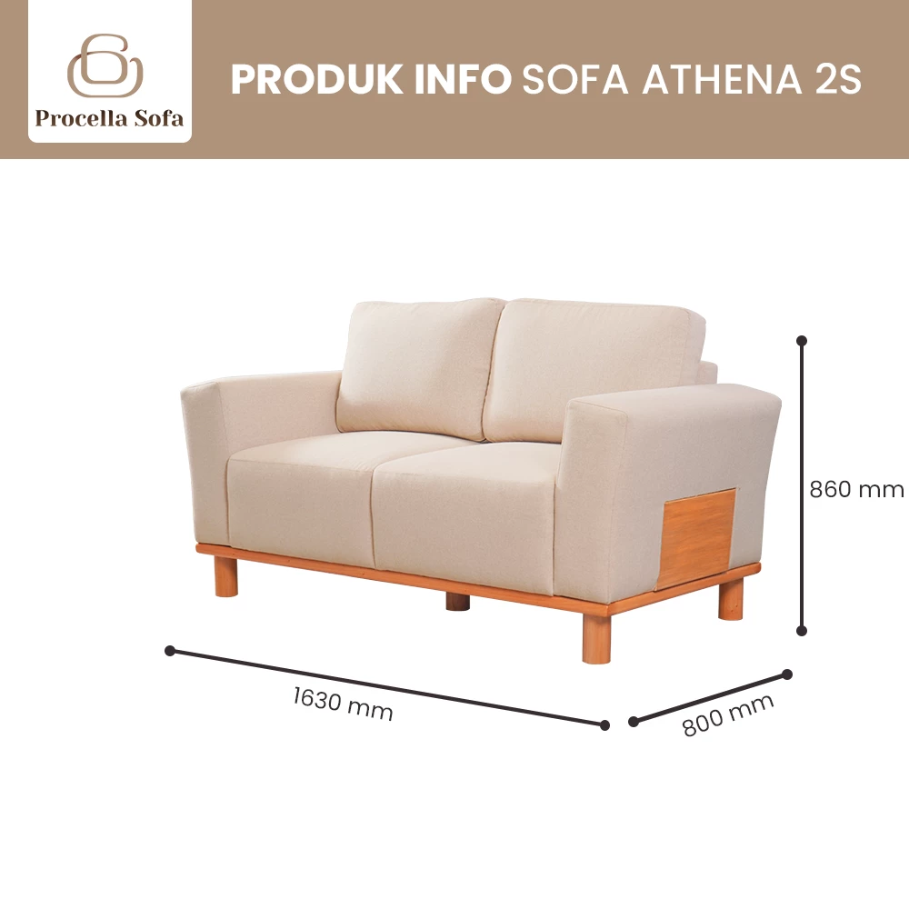 Procella Sofa Sofa Athena 2S - Sofa Scandinavian Fabric gallery 1