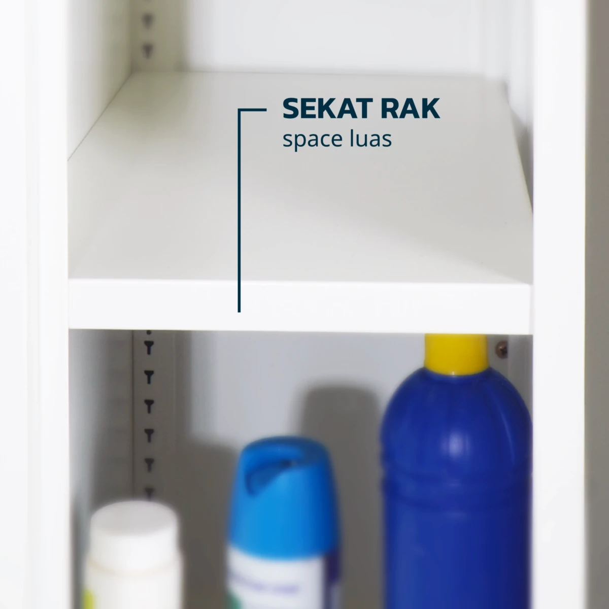 OMS 2P 001 WHITE  / Rak Besi Serba Guna / Rak Dapur Besi / Rak Sapu / Rak Besi 2 Pintu Putih gallery 2