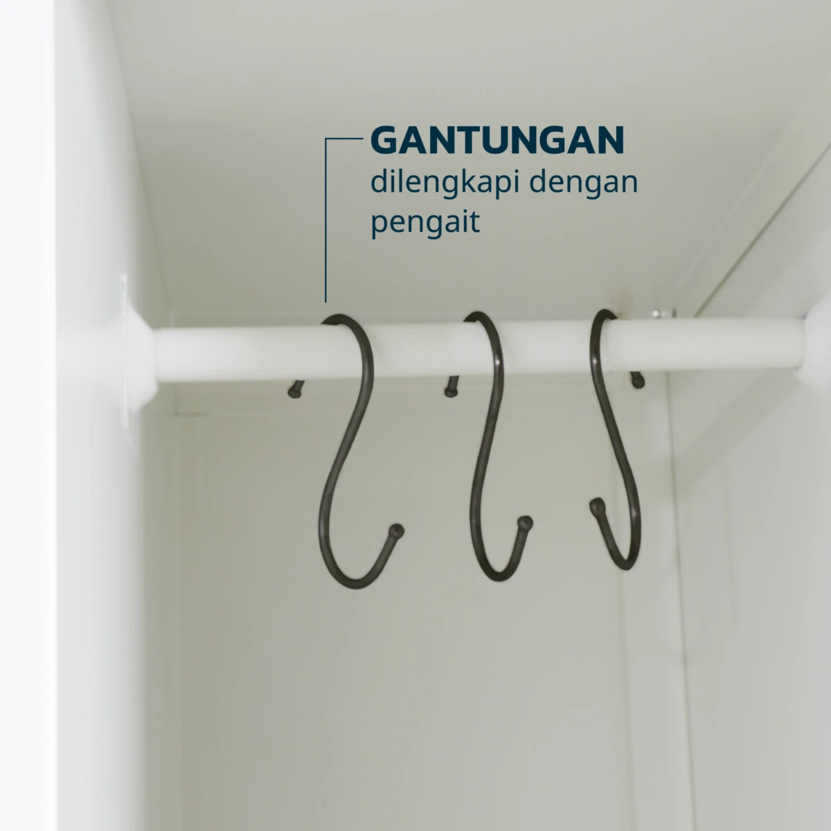 OMS 2P 001 WHITE  / Rak Besi Serba Guna / Rak Dapur Besi / Rak Sapu / Rak Besi 2 Pintu Putih gallery 8