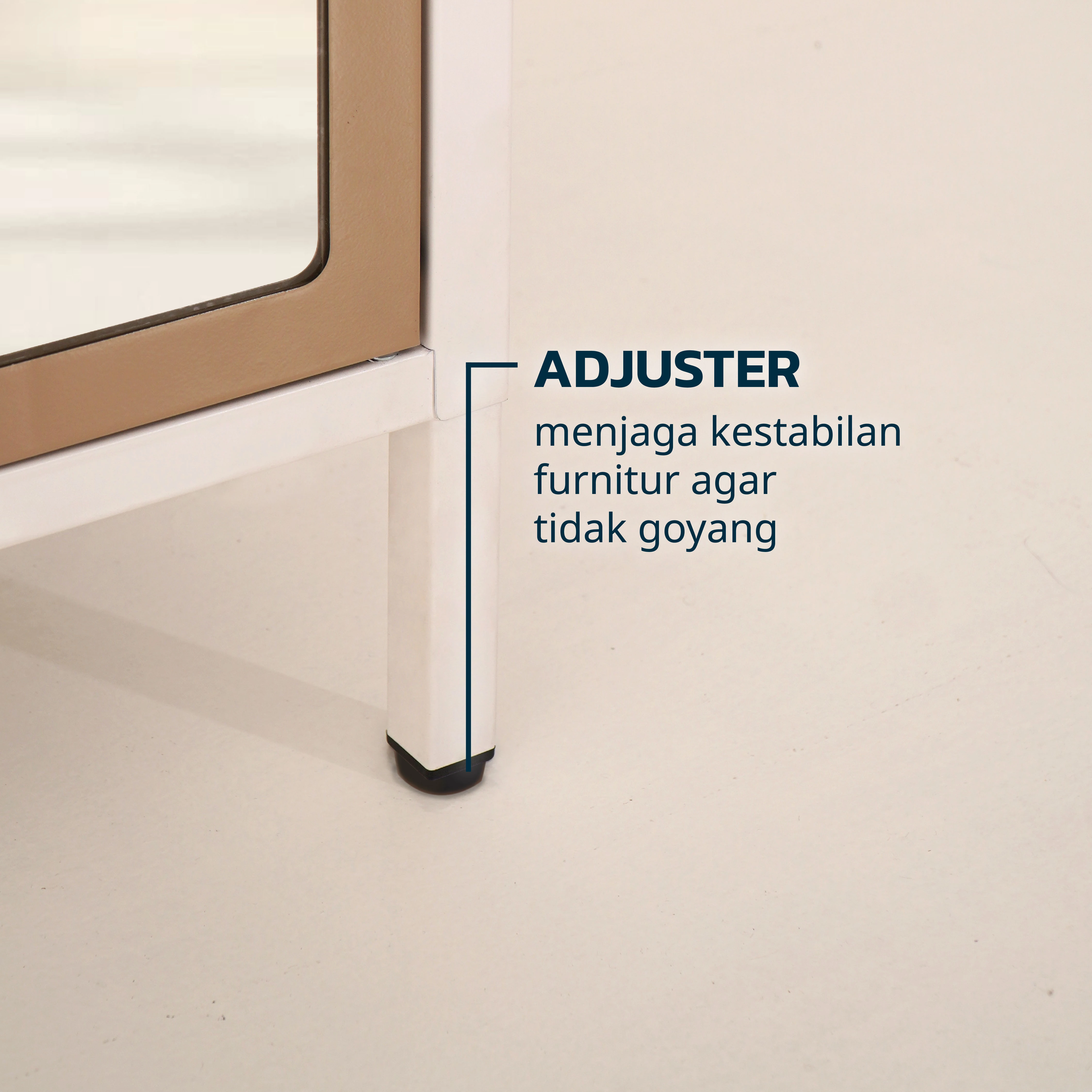 Olymsteel SR LATTE 3P1L Lemari Sepatu Besi - Rak Sepatu Minimalis Cermin Laci Adjustable gallery 4