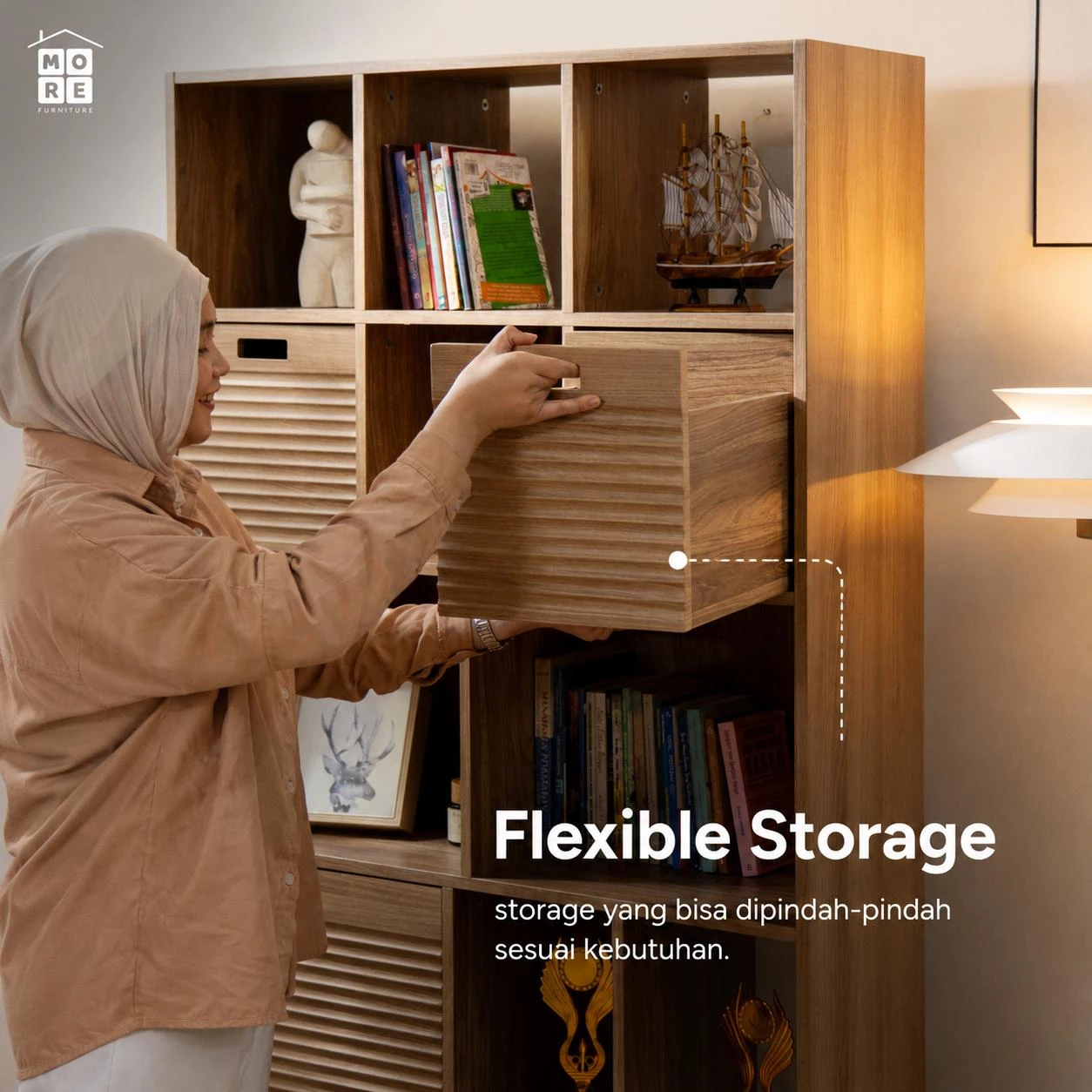 MORE DENVER Bookcase - Rak Buku Multifungsi Minimalis Modern gallery 2