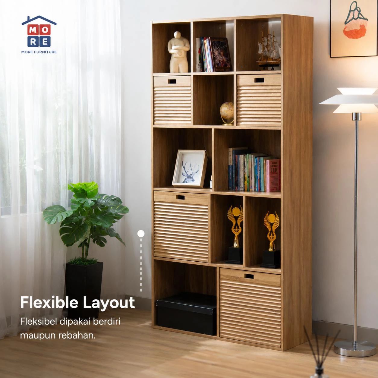 MORE DENVER Bookcase - Rak Buku Multifungsi Minimalis Modern gallery 3