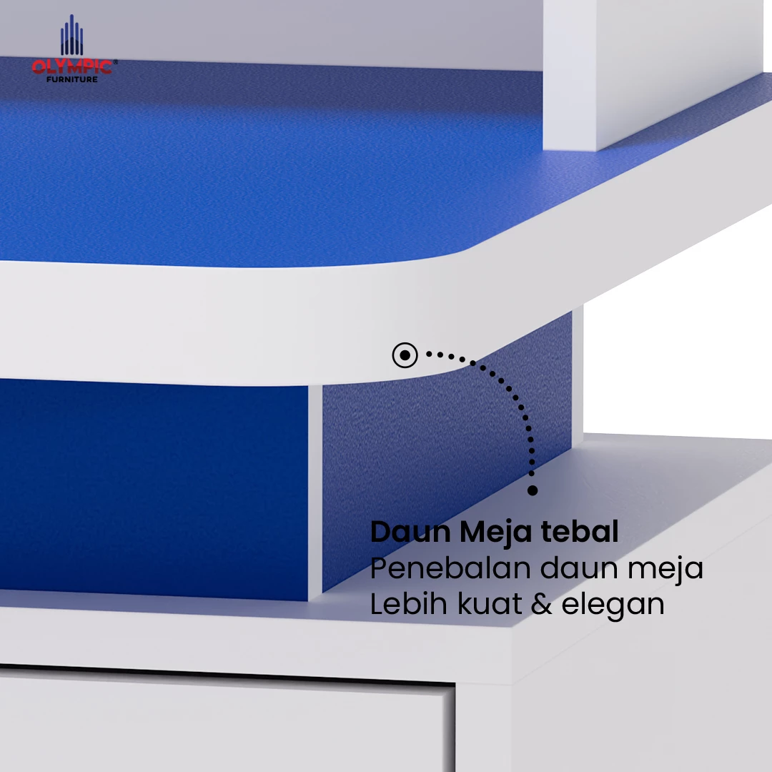 MBB 120 Meja Belajar - Spesial Marvel Avengers White Blue gallery 2
